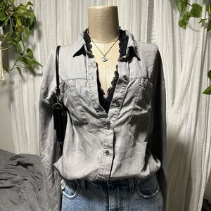 Jane and Delancey Gray Button Down Shirt